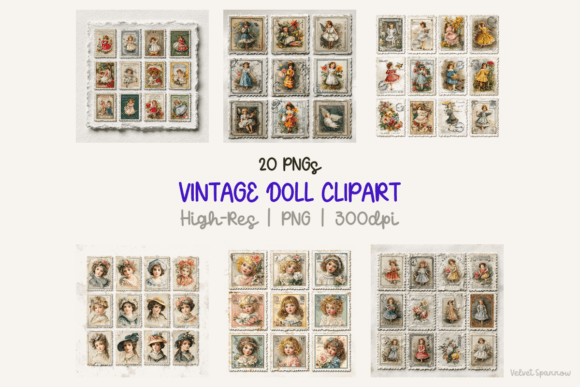 Download Vintage Doll Stamps Clipart - Vintage doll Collection